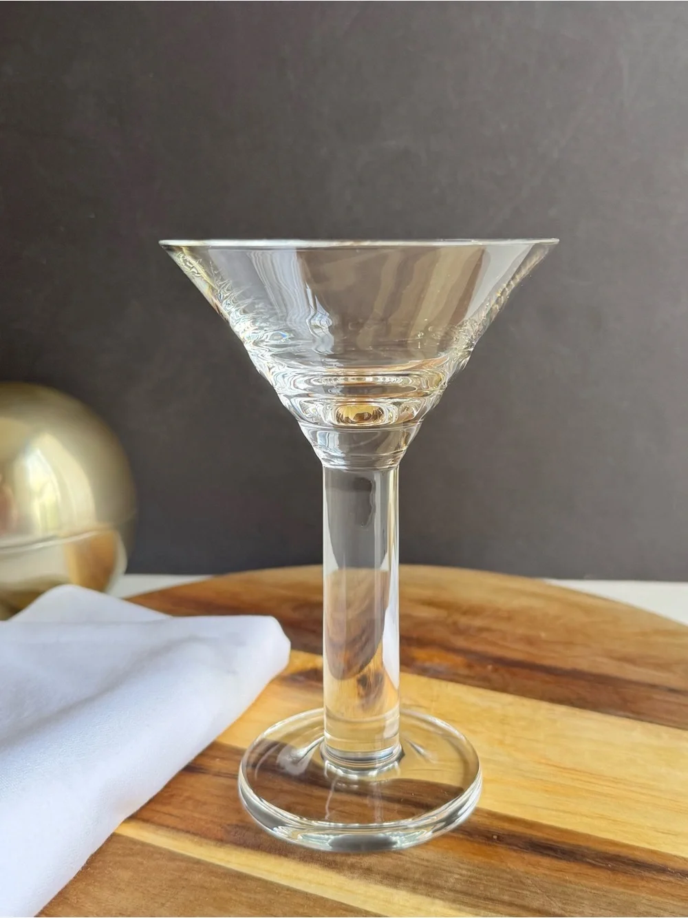 Crate & Barrel Crystal Thick Stem Martini Cocktail Glass